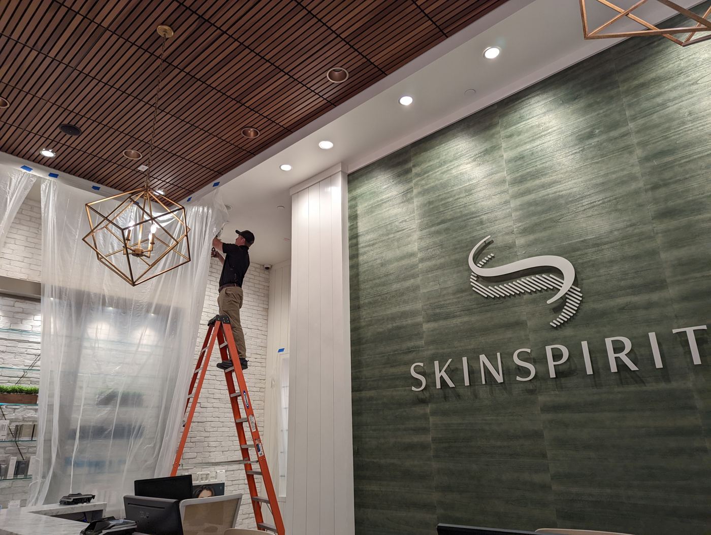 Duct cleaning during a Dallas med spa buildout, protected surfaces, zero disruption to the finish-out.